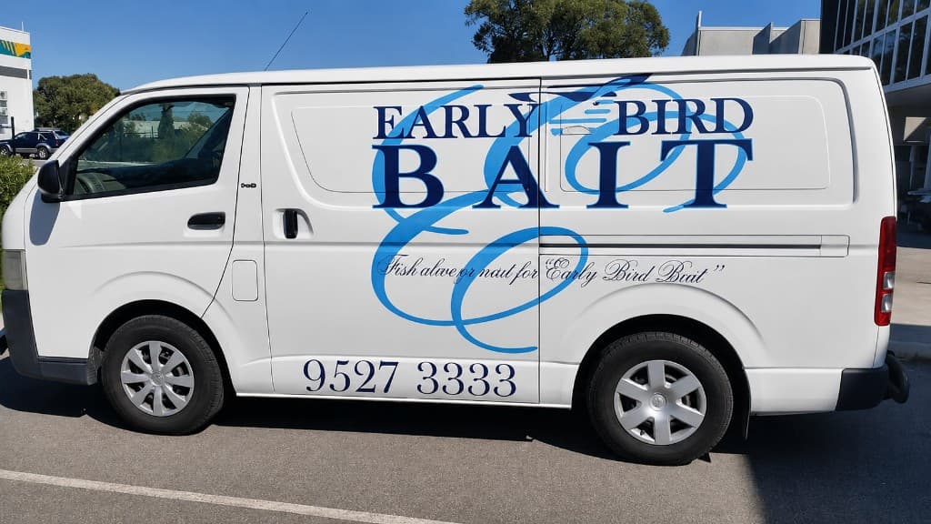 Earlybird Bait branded refrigerated delivery van